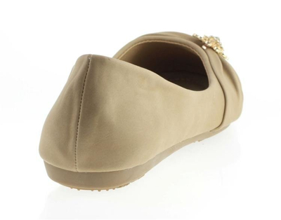 Baleriny z ozdobą w kolorze khaki Kahella - Obuwie