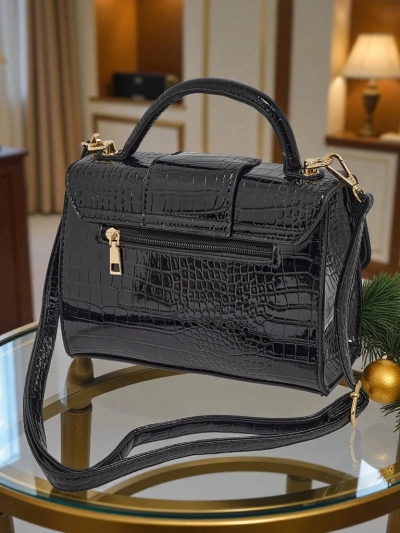 Geantă mică de damă Orlina, lăcuită, din piele ecologică