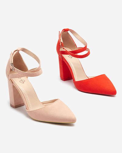 OUTLET Pantofi de damă pe post de pantofi roșii-portocalii Amagy- Footwear