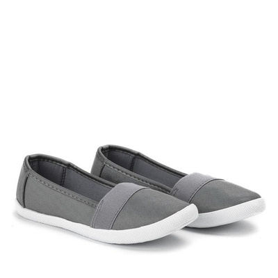 Szare dziewczęce slip - on Aurela - Obuwie