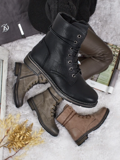 Botine Dama Luna Negre Sintetice Casual de Toamnă