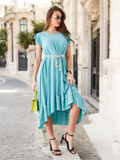 Rochie midi Royalfashion pentru femei cu volane și mâneci scurte