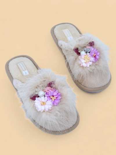 Papuci de casă pentru femei Royalfashion cu flori Ederra