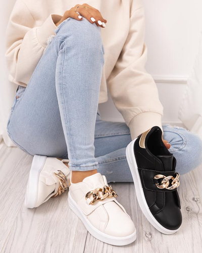 OUTLET Pantofi sport slip-on dama crem Derera - Incaltaminte