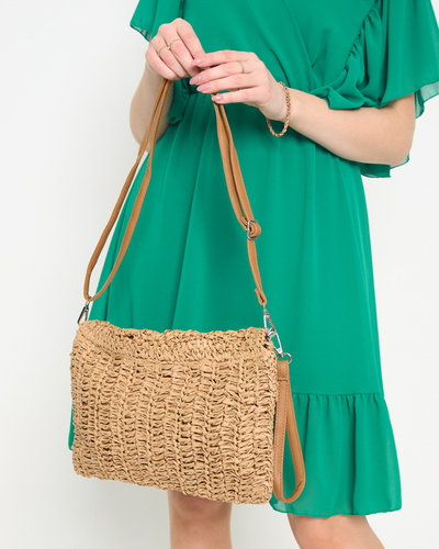 Geantă de damă maro din paie - Accesorii