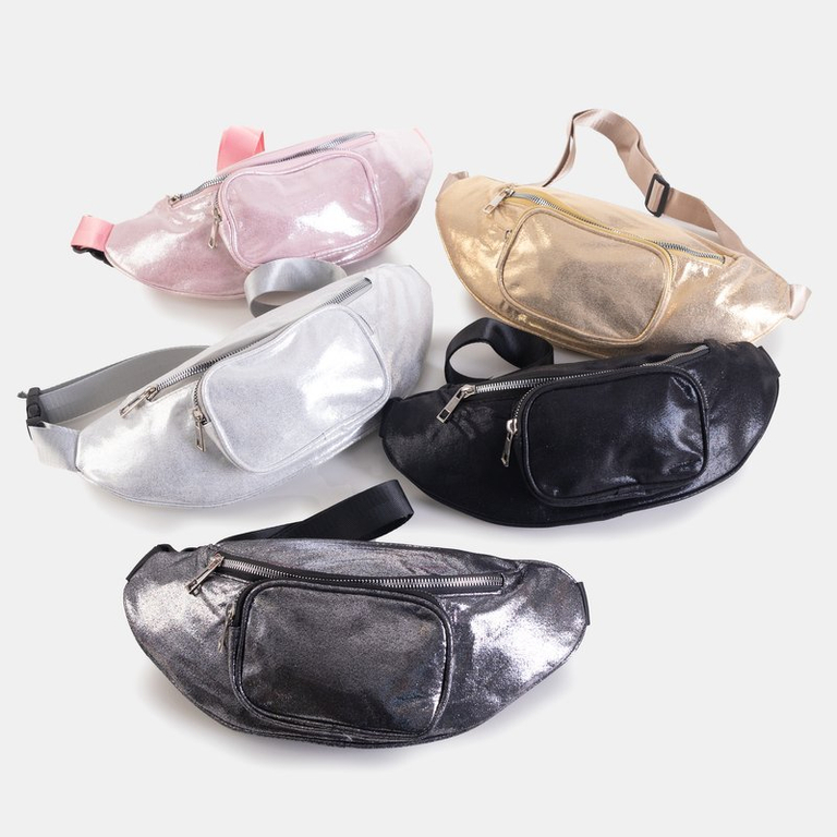 Rinichi de femei strălucitor în negru - Genți de mână