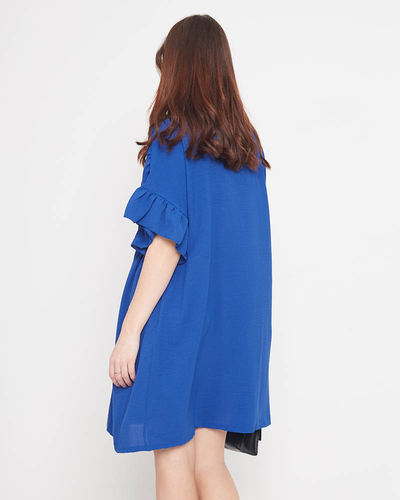 Rochie de damă bleumarin până la genunchi - Îmbrăcăminte