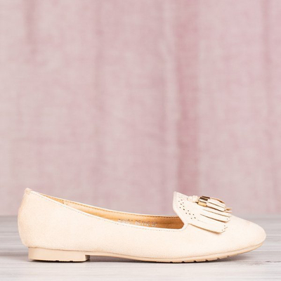 Beżowe mokasyny z frędzelkami Taussima - Obuwie