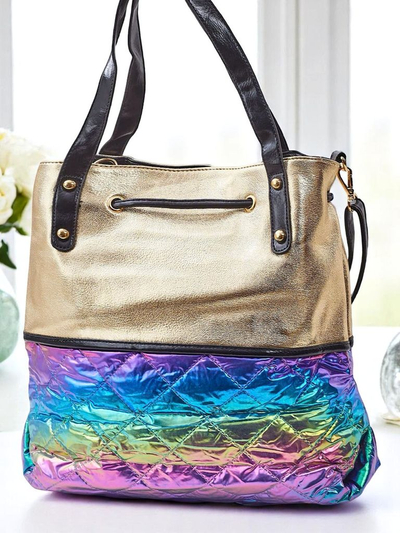Royalfashion Geantă mare de damă Golden Luxe Shopper