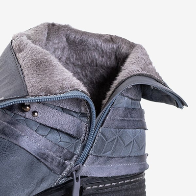 Cizme de damă albastre cu dungi Adalia - Încălțăminte