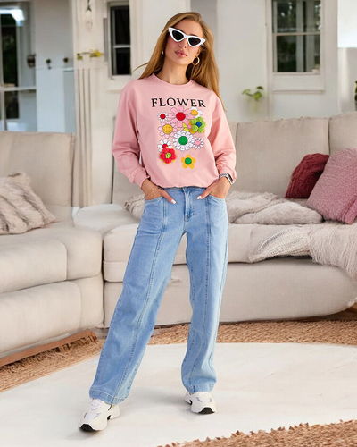 Royalfashion Hanorac cu imprimeu subțire din bumbac pentru femei