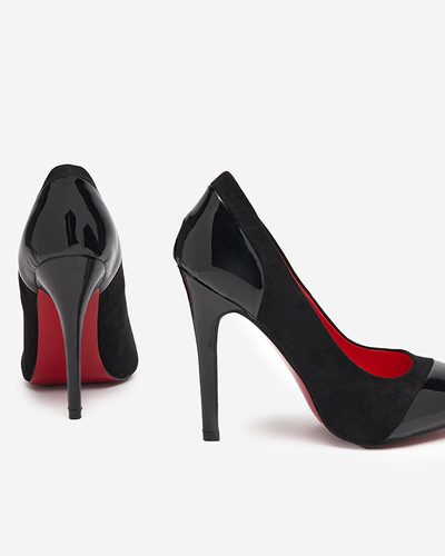 OUTLET Pompe neobișnuite de damă negre pe toc înalt Voleris - Pantofi