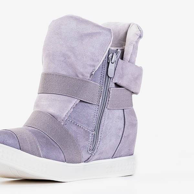 OUTLET Adidași gri pentru femei cu pană de interior Dinah - Încălțăminte