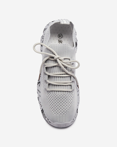 OUTLET Pantofi sport slip-on de damă gri cu inscripție Kejini - Încălțăminte