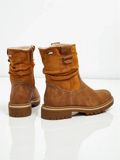 Botine înalte de damă din piele ecologică întoarsă Liora