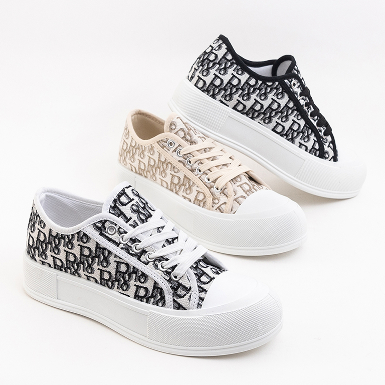 Adidași pentru femei cu model negru Mieko - Încălțăminte