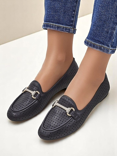 Royalfashion Rafalle mocasini ajurați de damă
