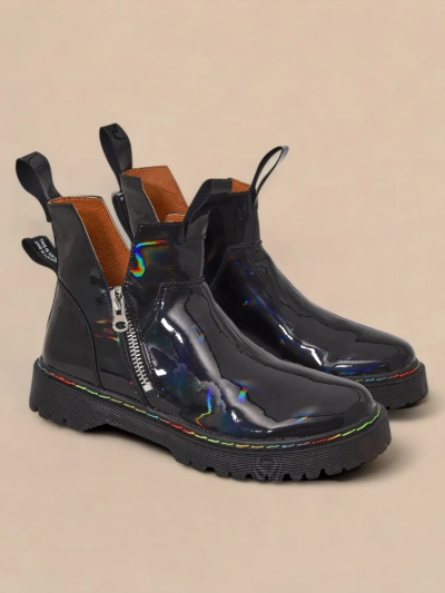 Botki Damskie Diana Czarne Skórzane Eleganckie na Jesień