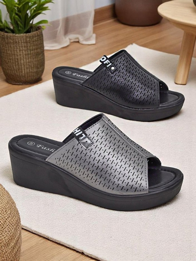 Royalfashion Klapki pou fanm sou talon Luna Wedge