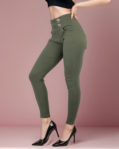 Royalfashion Pantaloni teggings cu talie înaltă pentru femei
