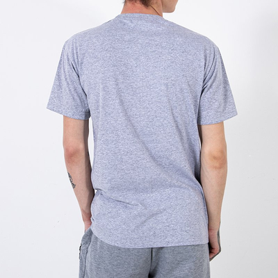 Tricou bărbătesc din bumbac gri cu imprimeu - Îmbrăcăminte