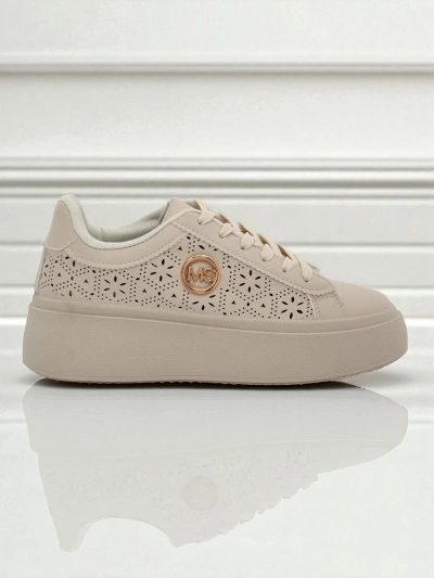 Aurelia Beżowe Sneakersy Platforma Royalfashion Skóra Eko