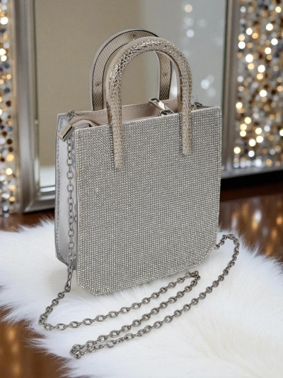 Royalfashion Kopertowa torebka damska z cyrkoniami i rączkami węża Snake Glam