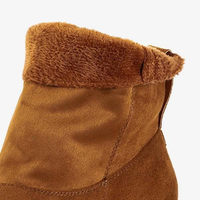 OUTLET Cizme cu toc plat maro Himalia - Încălțăminte