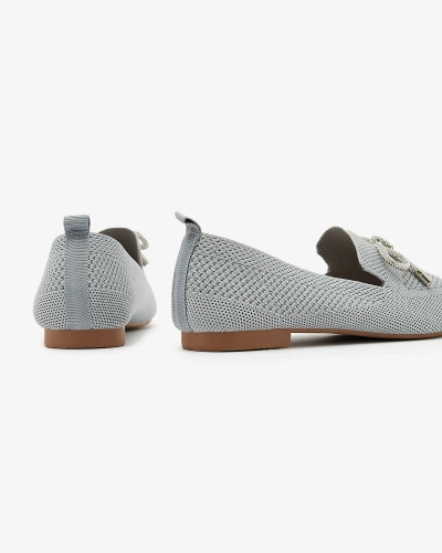 Balerini din material textil pentru femei gri Faqsa- Footwear