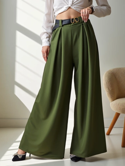 Royalfashion Pantaloni Largi pentru Femei din Rayon