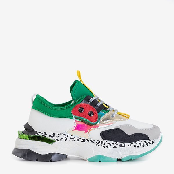 Ghete dama albe cu inserții colorate Grandi - Încălțăminte