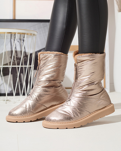 Pantofi de damă roz-auriu a'la cizme de zăpadă Tirigga- Footwear
