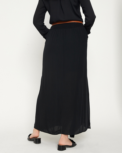 Fusta midi neagra pentru dama - Imbracaminte