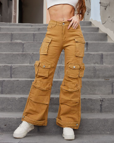 Royalfashion Pantaloni de luptă largi pentru femei