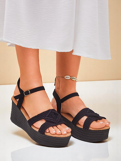 Royalfashion Sandale cu platformă pentru femei împletite Sunny Day