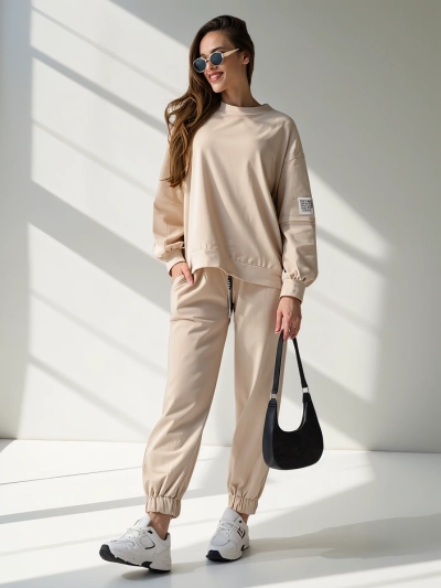 Royalfashion Set de bumbac pentru femei cu manșete la glezne