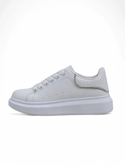 Sneakers Sport Athena Albi din Piele Ecologică