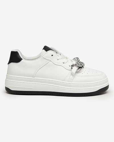 Pantofi sport alb-negru pentru femei adidasi cu lant Nevito - Incaltaminte