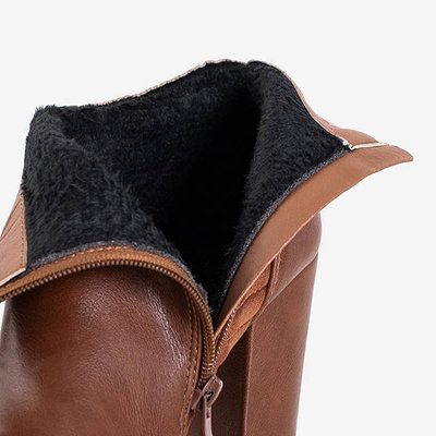 Cizme pentru femei cu fermoar decorativ de cămilă Santiago - Încălțăminte