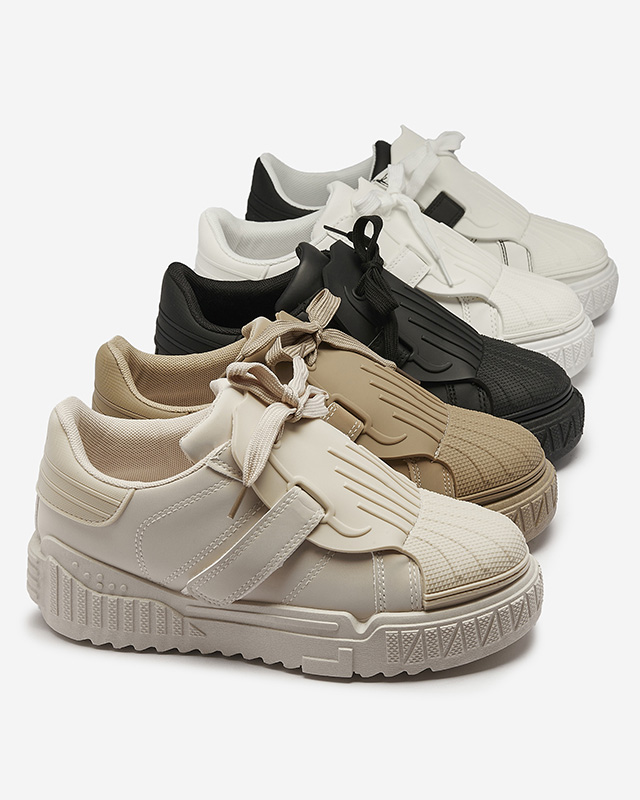 White Printed Sports Sneakers Harrett- Footwear