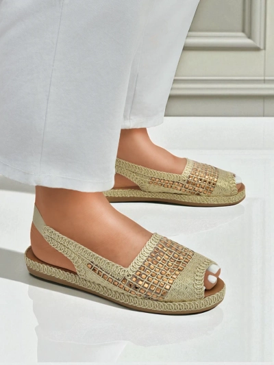 Sandale espadrile de damă cu strasuri Belle Sparkle