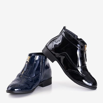 Încălțăminte lăcuită neagră Sarande - încălțăminte