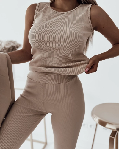 Royalfashion Set casual de damă din 3 piese Cream