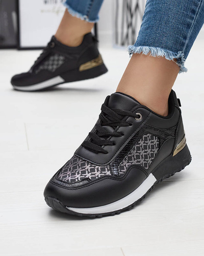 Pantofi sport cu șiret negru de damă Mnerio- Footwear