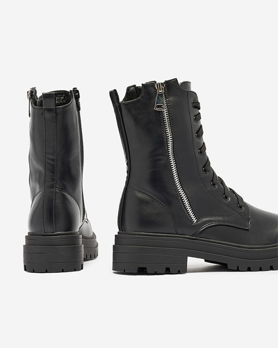 Cizme bagger de damă negre cu toc plat Fetisa - Încălțăminte