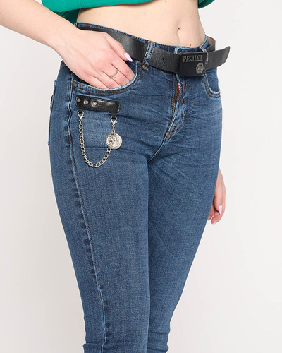 Blugi bleumarin cu picioare drepte pentru femei - Îmbrăcăminte