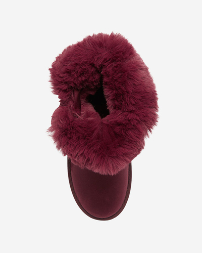 OUTLET Cizme de zăpadă de damă maro cu fundiță Rimms- Footwear