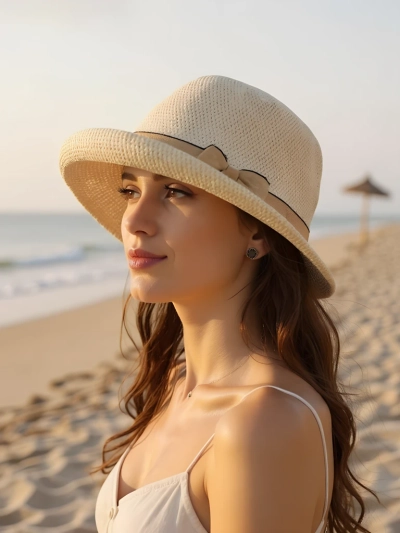 Royalfashion Pălărie de damă decorată cu fundă Summer Grace