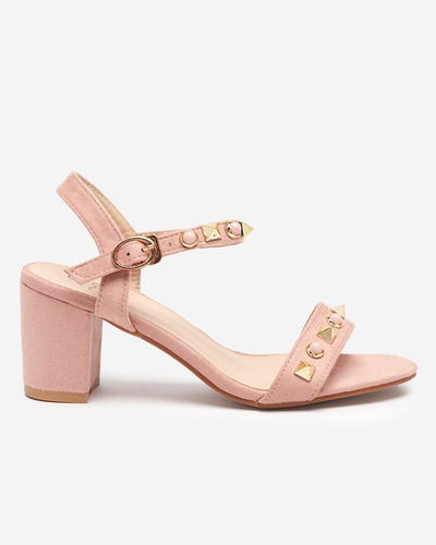 Sandale de dama roz din piele intoarsa ecologica Rokky - Incaltaminte