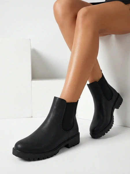 Botine de damă tip Chelsea, din piele ecologică, Belmo